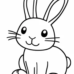 うさぎの塗り絵（簡単）