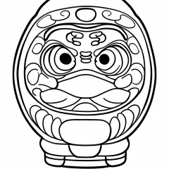 だるまの塗り絵（高齢者向け・簡単）