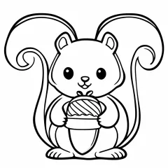 リスの塗り絵（どんぐり付き）
