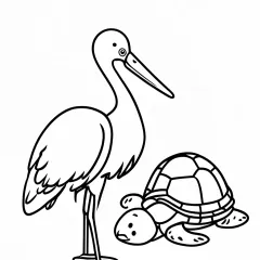 鶴と亀の塗り絵（縁起物）