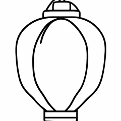 お盆・提灯の塗り絵