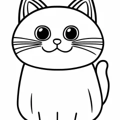 招き猫の塗り絵