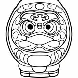 だるまの塗り絵（高齢者向け・簡単）