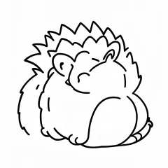 ハリネズミの塗り絵