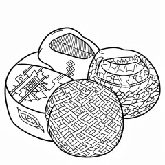 お手玉の塗り絵