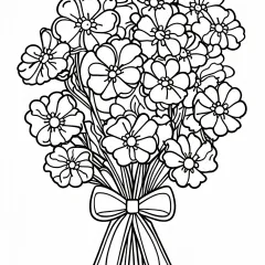 お花の塗り絵（花束）