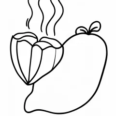 焼き芋（さつまいも）の塗り絵