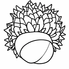 栗（いが栗）の塗り絵