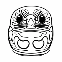 数字ぬりえ・だるま(脳トレ)