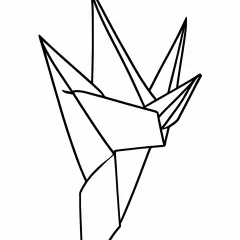 折り鶴の塗り絵